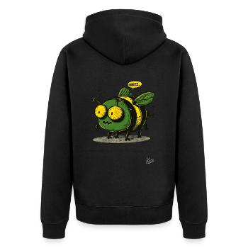 The cool and ugly bumblebee bee - Unisex Premium Organic Zip Hoodie - black - Back - Nico (187cm)