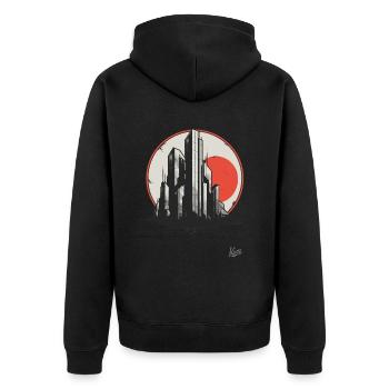 L’architecture brutale du futur et de la science - Veste à capuche bio Premium Unisexe - noir - Dos - Nico (187cm)