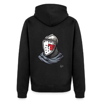 Casque médiéval chevaliers bretons - Veste à capuche bio Premium Unisexe - noir - Dos - Nico (187cm)