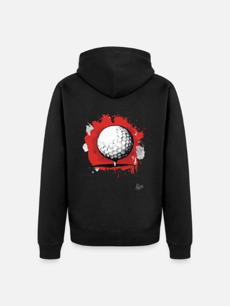 Golf Ball Golfing - Unisex Premium Organic Zip Hoodie - black