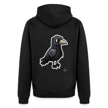 Strange Dark Raven - Unisex Premium Organic Zip Hoodie - black - Back - Nico (187cm)