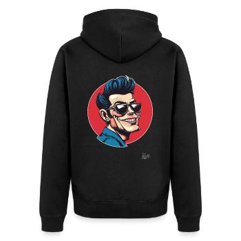 Rockabilly-style rock music type - Unisex Premium Organic Zip Hoodie - black - Back - Nico (187cm)