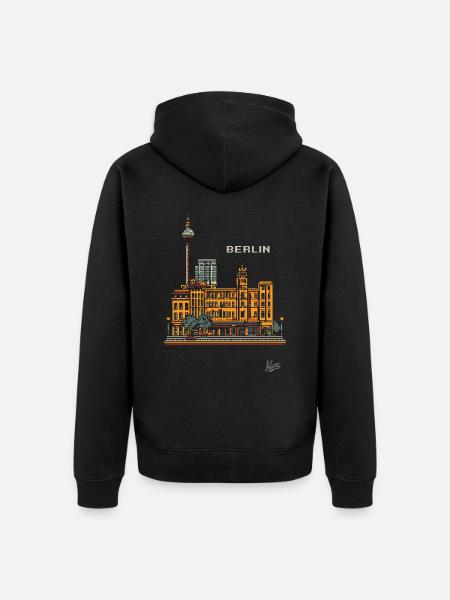 Pixel Berlin - Unisex Premium Organic Zip Hoodie - black