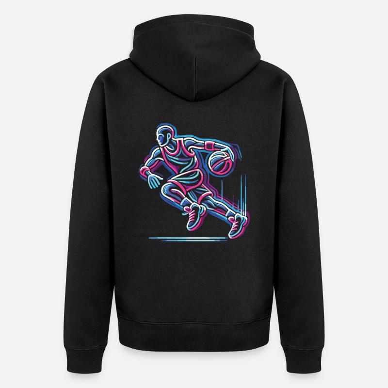 Basketball, basketteurs, basketteurs - Veste à capuche bio Premium Unisexe - noir