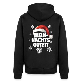 Christmas Outfit - Unisex Premium Organic Zip Hoodie - black - Back - Nico (187cm)