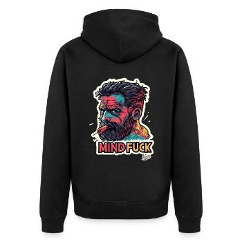 Tough Guy Mind Fuck - Unisex Premium Organic Zip Hoodie - black - Back - Nico (187cm)