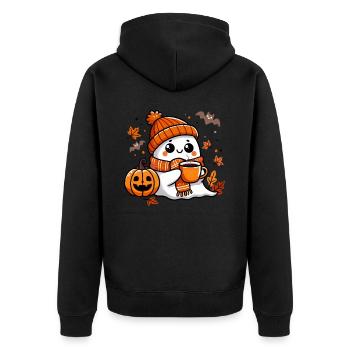 Halloween, Halloween Party, Coffee, Tea - Unisex Premium Organic Zip Hoodie - black - Back - Nico (187cm)