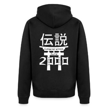 Legend since June 2000 Birthday Gift - Unisex Premium Organic Zip Hoodie - black - Back - Nico (187cm)