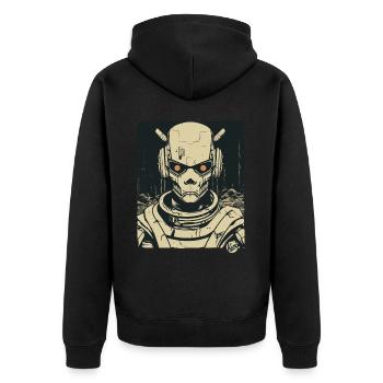 Super Humanoïde Crâne Crâne Android Mecha - Veste à capuche bio Premium Unisexe - noir - Dos - Nico (187cm)