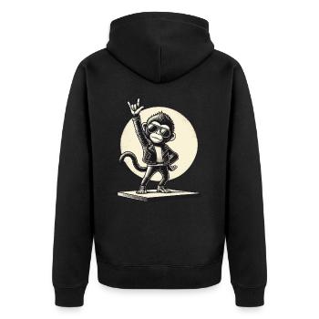 Rock, Rocker, Rock Music, Heavy Metal, Rock Hand - Unisex Premium Organic Zip Hoodie - black - Back - Nico (187cm)