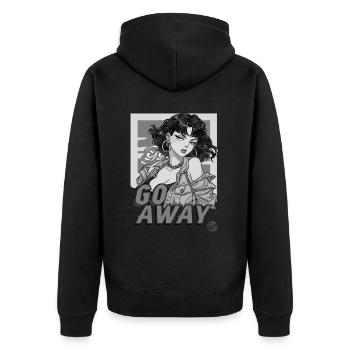 Cool fille de dessin animé calme, va-t’en et va-t’en - Veste à capuche bio Premium Unisexe - noir - Dos - Nico (187cm)
