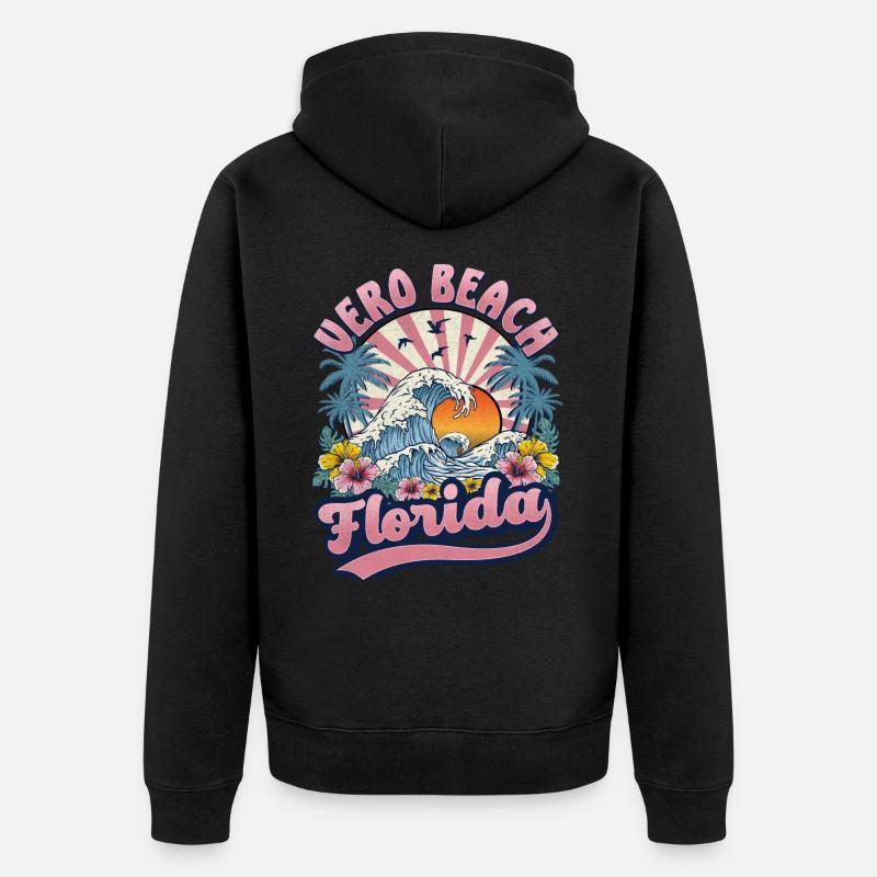 Vero Beach, Floride - Veste à capuche bio Premium Unisexe - noir