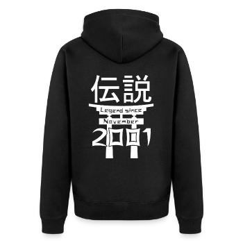 Legend since November 2001 Birthday Gift - Unisex Premium Organic Zip Hoodie - black - Back - Nico (187cm)
