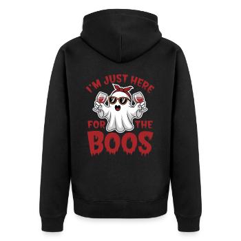 Fantôme d’Halloween, je suis juste là pour les huées - Veste à capuche bio Premium Unisexe - noir - Dos - Nico (187cm)