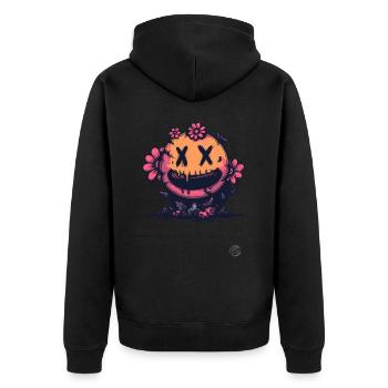 Drôle X-Eyes Horreur Fleur - Veste à capuche bio Premium Unisexe - noir - Dos - Nico (187cm)