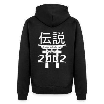 Legend since August 2002 Birthday Gift - Unisex Premium Organic Zip Hoodie - black - Back - Nico (187cm)