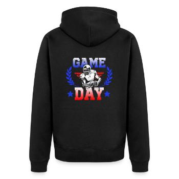 Jour de match pour les fans de football - Veste à capuche bio Premium Unisexe - noir - Dos - Nico (187cm)