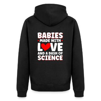 Des bébés avec de l’amour et une pincée de science - Veste à capuche bio Premium Unisexe - noir - Dos - Nico (187cm)