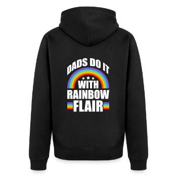 Fathers do it with rainbow flair - Unisex Premium Organic Zip Hoodie - black - Back - Nico (187cm)