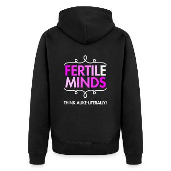 Fertile minds think the same uterological way - Unisex Premium Organic Zip Hoodie - black - Back - Nico (187cm)