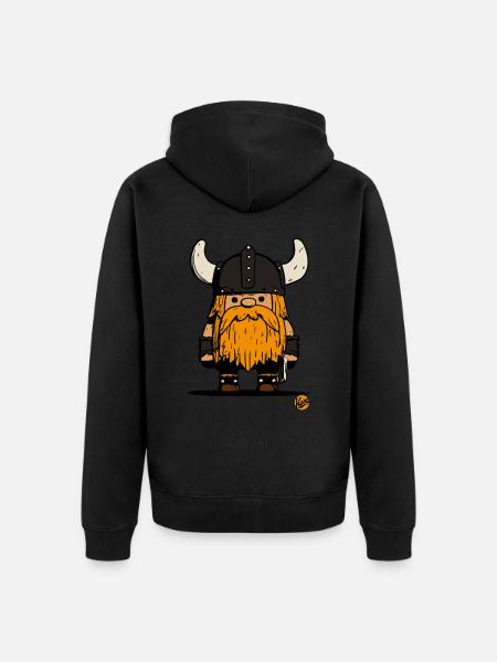 Petit Gnome Guerrier Viking - Veste à capuche bio Premium Unisexe - noir