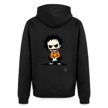 Scary Halloween Guy - Unisex Premium Organic Zip Hoodie - black - Back - Nico (187cm)