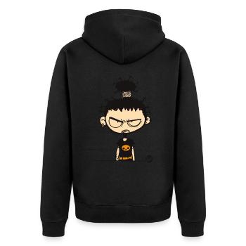 Toujours en colère Drôle Punk - Veste à capuche bio Premium Unisexe - noir - Dos - Nico (187cm)