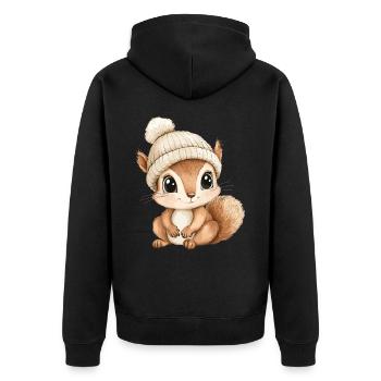 écureuil mignon mignon bébé mignon enfants dessin animé animal - Veste à capuche bio Premium Unisexe - noir - Dos - Nico (187cm)