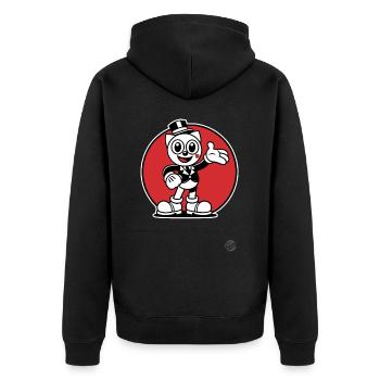 Chat Rétro Design « Chat Charmant » Style Vintage - Veste à capuche bio Premium Unisexe - noir - Dos - Nico (187cm)
