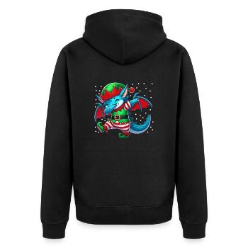Elfe Dragon de Noël Amoureux du Dragon Drôle - Veste à capuche bio Premium Unisexe - noir - Dos - Nico (187cm)