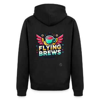 Café volant avec des ailes pour les amateurs de café - Veste à capuche bio Premium Unisexe - noir - Dos - Nico (187cm)