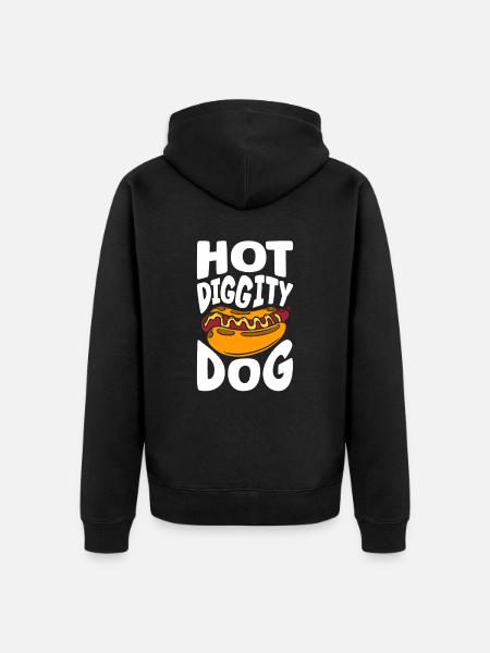 Hot Diggity Dog - Unisex Premium Bio Zip Hoodie - Schwarz