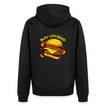 Bun Voyage pour tous les burgers et - Veste à capuche bio Premium Unisexe - noir - Dos - Nico (187cm)
