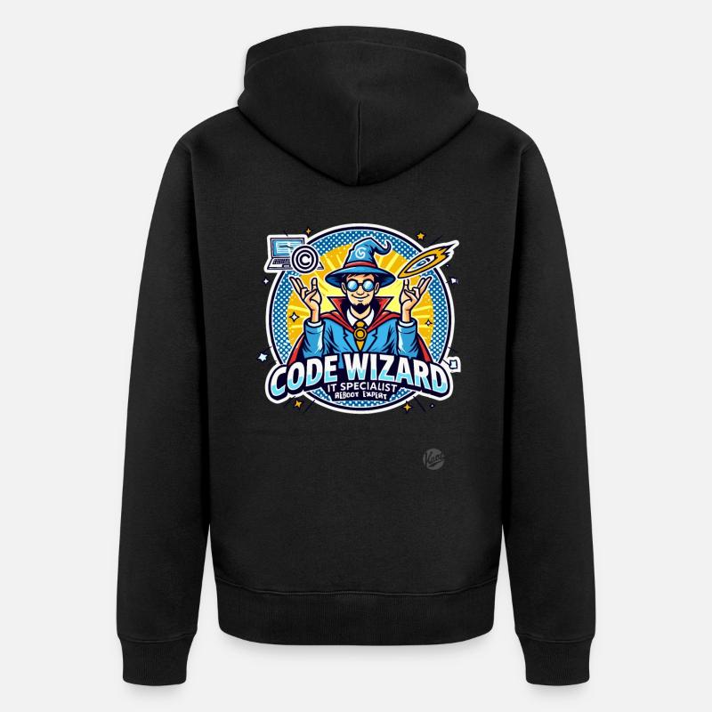 Code-Zauberer Neustart-Spezialist IT-Experte - Unisex Premium Bio Zip Hoodie - Schwarz
