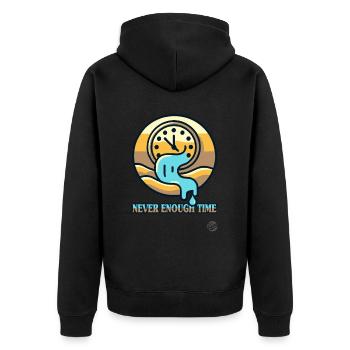 There's never enough time - Unisex Premium Organic Zip Hoodie - black - Back - Nico (187cm)