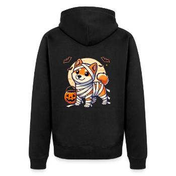 Shiba Inu Halloween Momie Mignon Shiba Inu - Veste à capuche bio Premium Unisexe - noir - Dos - Nico (187cm)