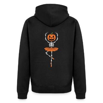 Ballerina Halloween Skelett - Unisex Premium Bio Zip Hoodie - Schwarz - Hinten - Nico (187cm)