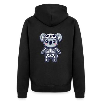 Koala Halloween Skeleton Kids Women Men Koala - Unisex Premium Organic Zip Hoodie - black - Back - Nico (187cm)