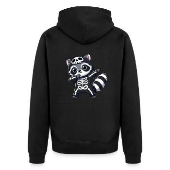 raton laveur Halloween squelette enfants femmes hommes - Veste à capuche bio Premium Unisexe - noir - Dos - Nico (187cm)