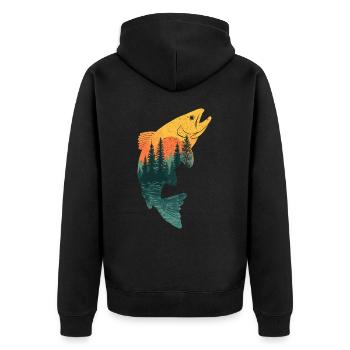 Pêche Pêche Pêche à la truite Pêche - Veste à capuche bio Premium Unisexe - noir - Dos - Nico (187cm)