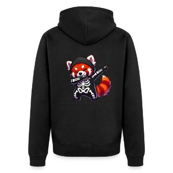 Red Panda Halloween Squelette Enfants Femmes - Veste à capuche bio Premium Unisexe - noir - Dos - Nico (187cm)