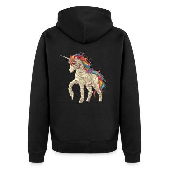 Licorne Momie Zombie Femmes Filles Enfants - Veste à capuche bio Premium Unisexe - noir - Dos - Nico (187cm)