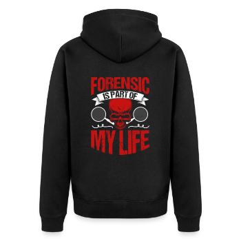 La médecine légale fait partie de ma vie - Veste à capuche bio Premium Unisexe - noir - Dos - Nico (187cm)