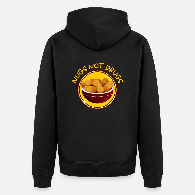 Nuggs Statt Drogen - Unisex Premium Bio Zip Hoodie - Schwarz