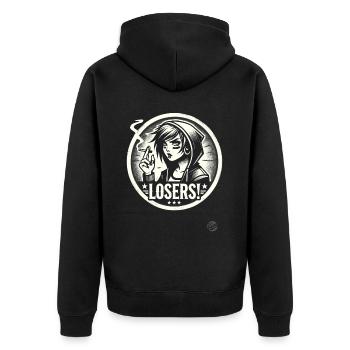 Edgy Alternative Goth Punk Girl : Losers - Veste à capuche bio Premium Unisexe - noir - Dos - Nico (187cm)