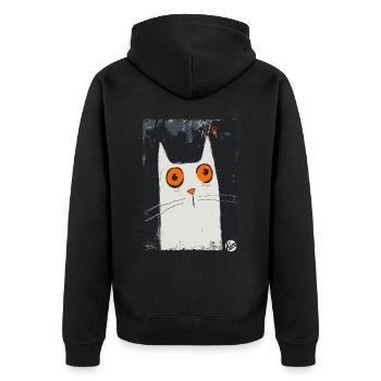 L’art de la surprise – Un chat - Veste à capuche bio Premium Unisexe - noir - Dos - Nico (187cm)