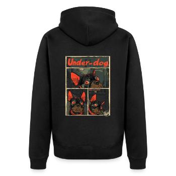 Le bouledogue français outsider - Veste à capuche bio Premium Unisexe - noir - Dos - Nico (187cm)