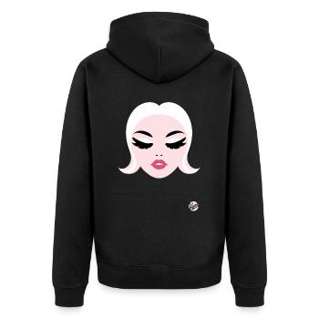 Schönes Mädchen - Unisex Premium Bio Zip Hoodie - Schwarz - Hinten - Nico (187cm)
