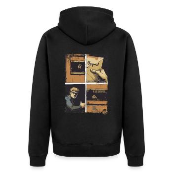Der Brief: Ein Comic - Unisex Premium Bio Zip Hoodie - Schwarz - Hinten - Nico (187cm)