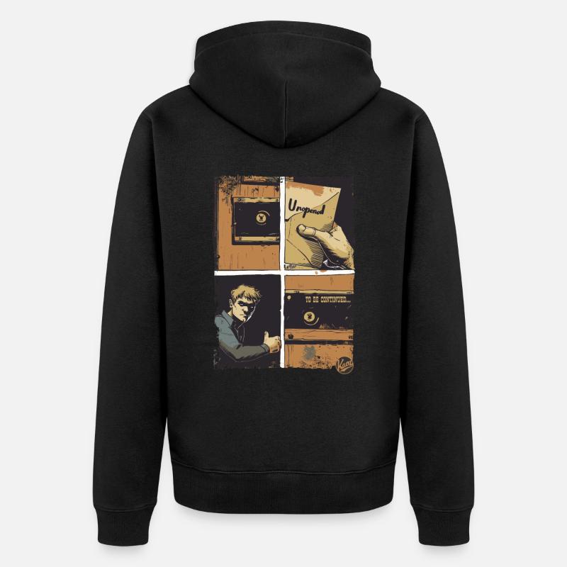 Der Brief: Ein Comic - Unisex Premium Bio Zip Hoodie - Schwarz